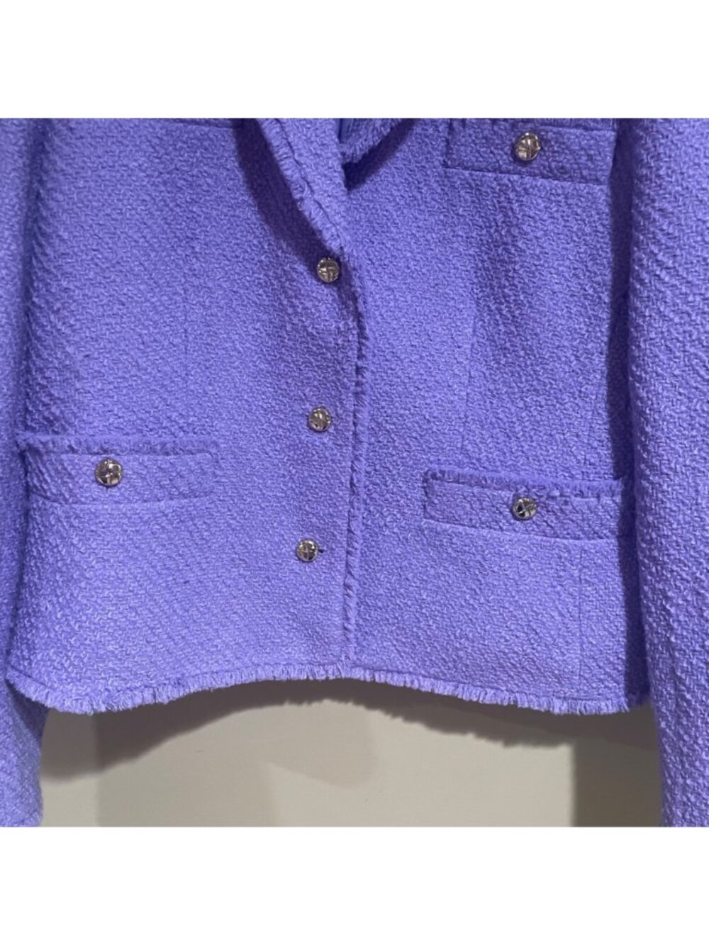 Ann Taylor  Tweed Jacket Lily Lavender - Picture 4 of 8